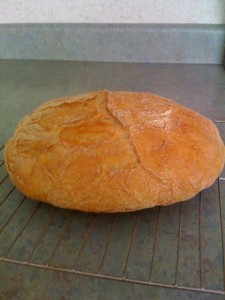 First no-knead loaf waiting to cool